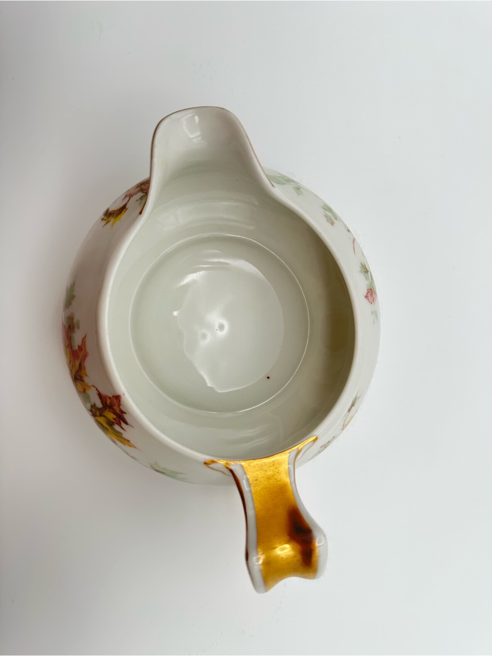 Haviland Limoges Autumn Leaf Creamer & Covered Sugar Bowl Gold Accents - Picture 4 of 16